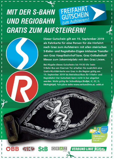 Gutschein Aufsteirern © Verbund Linien Gutschein Aufsteirern © Verbund Linien