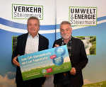 Landesrat Anton Lang und der Leiter der Umweltabteilung, Hofrat Dr. Gerhard Semmelrock.