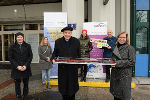 V.l.n.r: Superintendent der evang.Kirche Matthias Geist, Katja Hofbauer von Alpine Pearls, Erzbischof von Wien Dr. Christoph Kardinal Schönborn, Michaela Huber, Vorständin der ÖBB-Personenverkehr AG, Geschäftsführer VCÖ Christian Gratzer, Bundesministerin Leonore Gewessler.