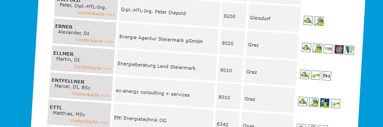 Liste der EnergieberaterInnen auf netEB 