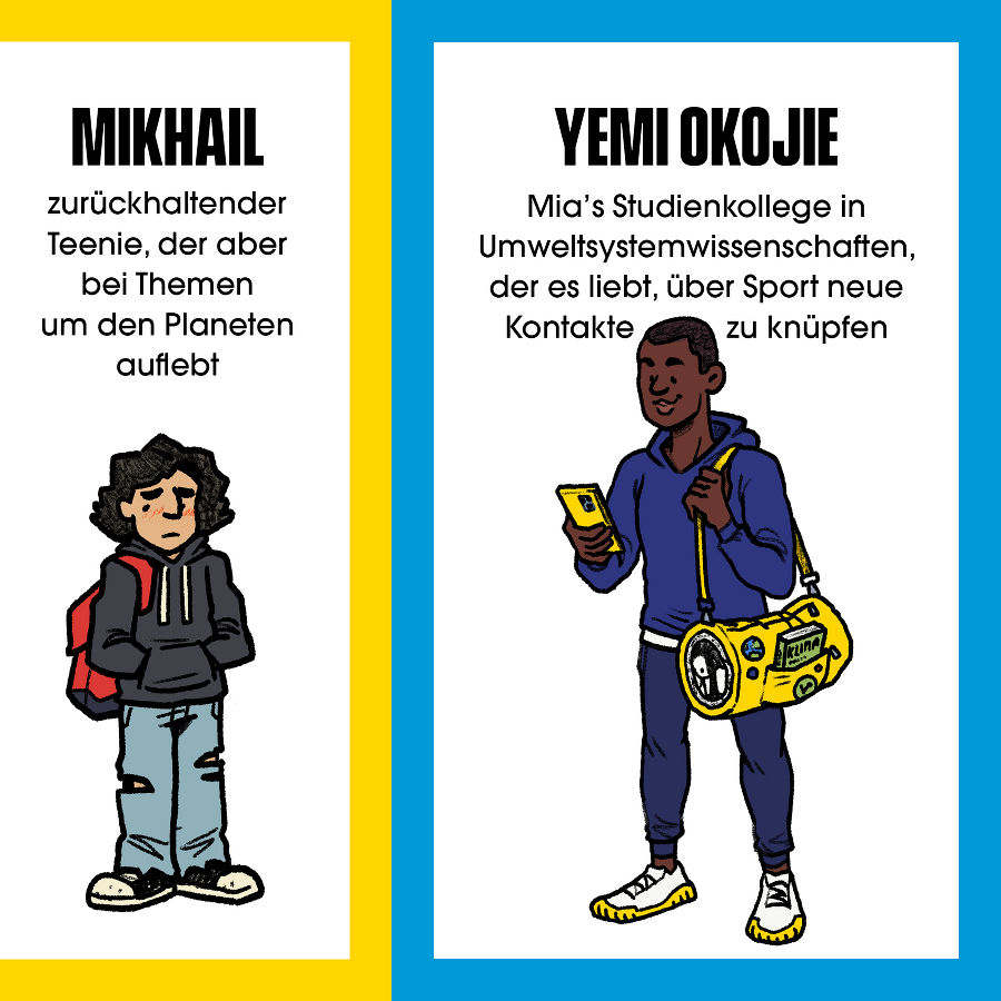 Vorstellung der Klimanachbarn: Mikhail und Yemi Okojie.